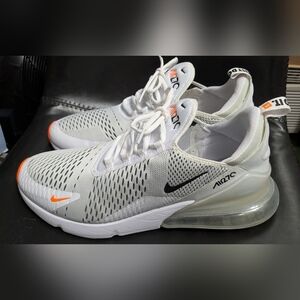 Nike Air Max 270 White Black Total Orange Men's Size 15